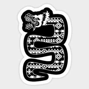 aztec pattern snake dragon design white Sticker